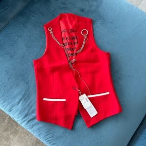 Red classic vest by Robert Montgomery